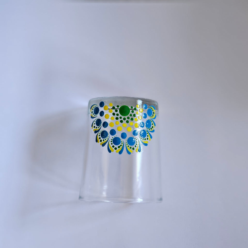 Dot Mandala Glass Tealight Holder