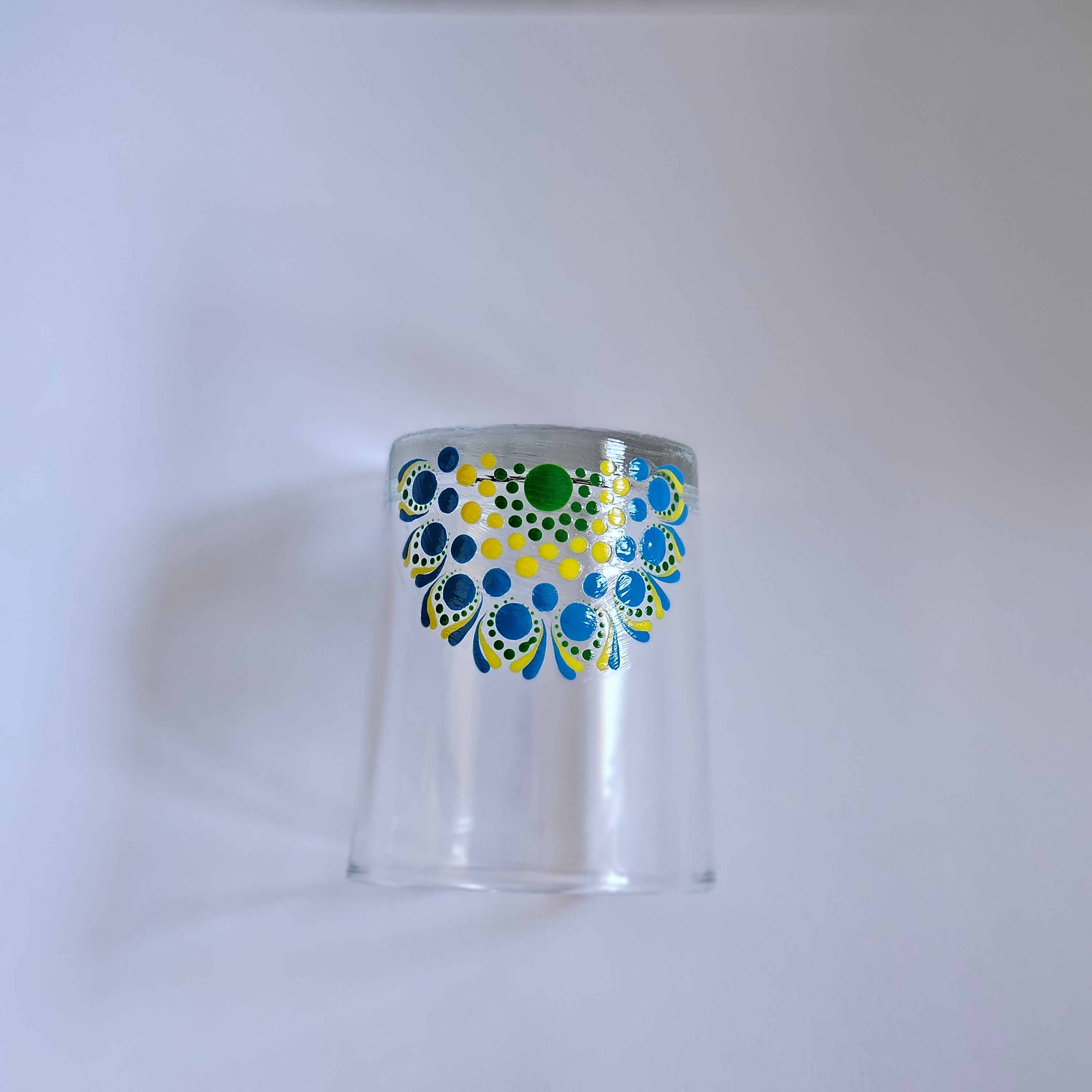 Dot Mandala Glass Tealight Holder