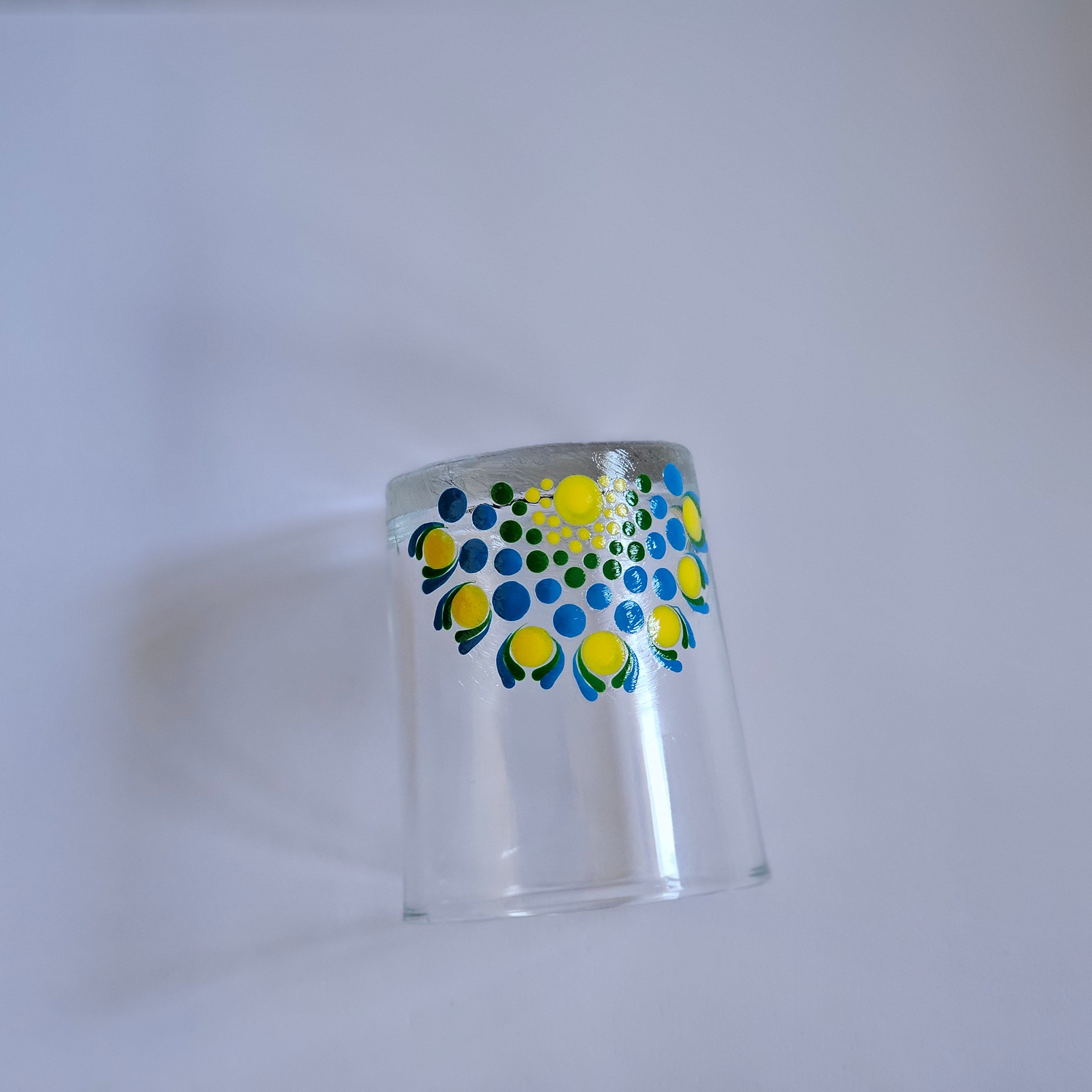 Dot Mandala Glass Tealight Holder