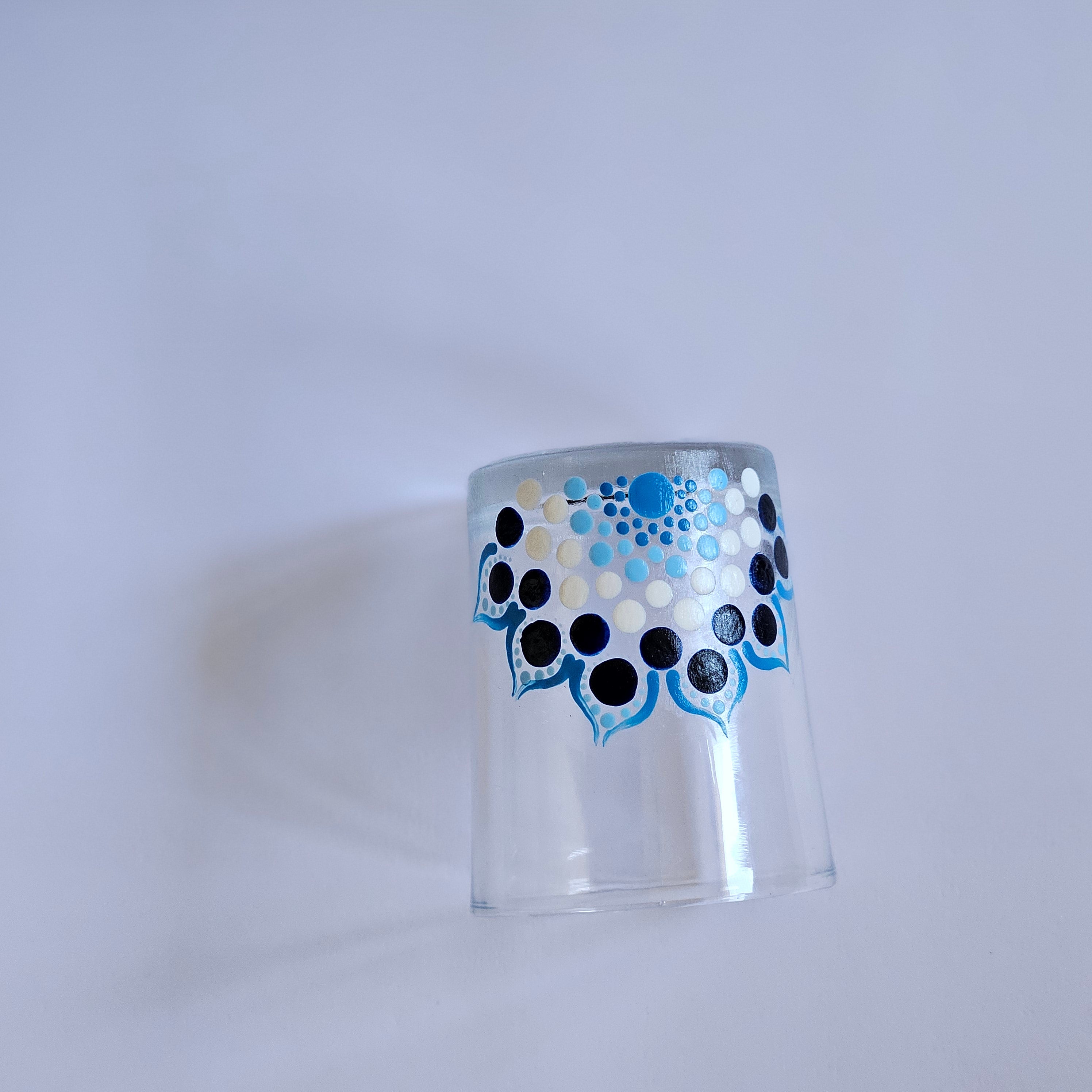 Dot Mandala Glass Tealight Holder